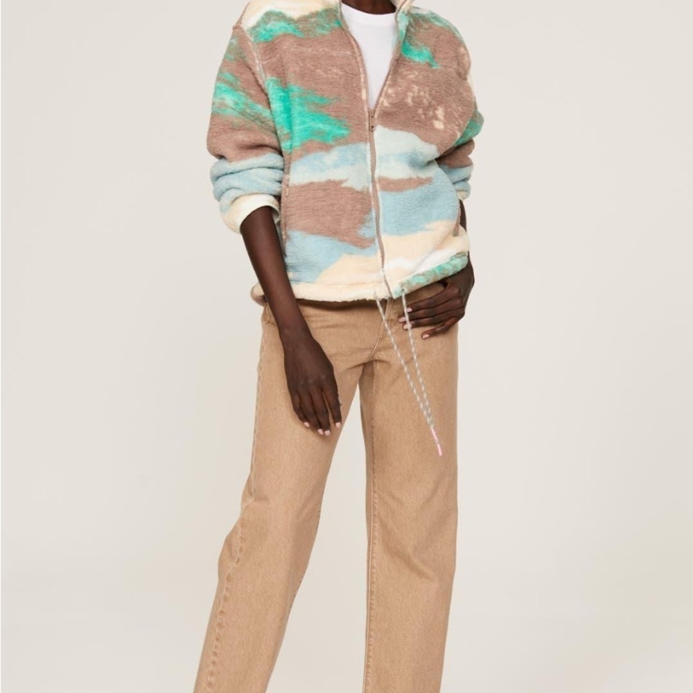 Levi's Atlas Sherpa Mountain Landscape Fleece - Mink - Size Small - Picture 5 of 14